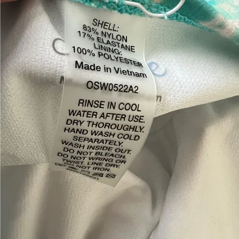 NWT Johnny Was Calme Aqua Keys Turquoise Tie Dye One Piece Tank Swimsuit $158